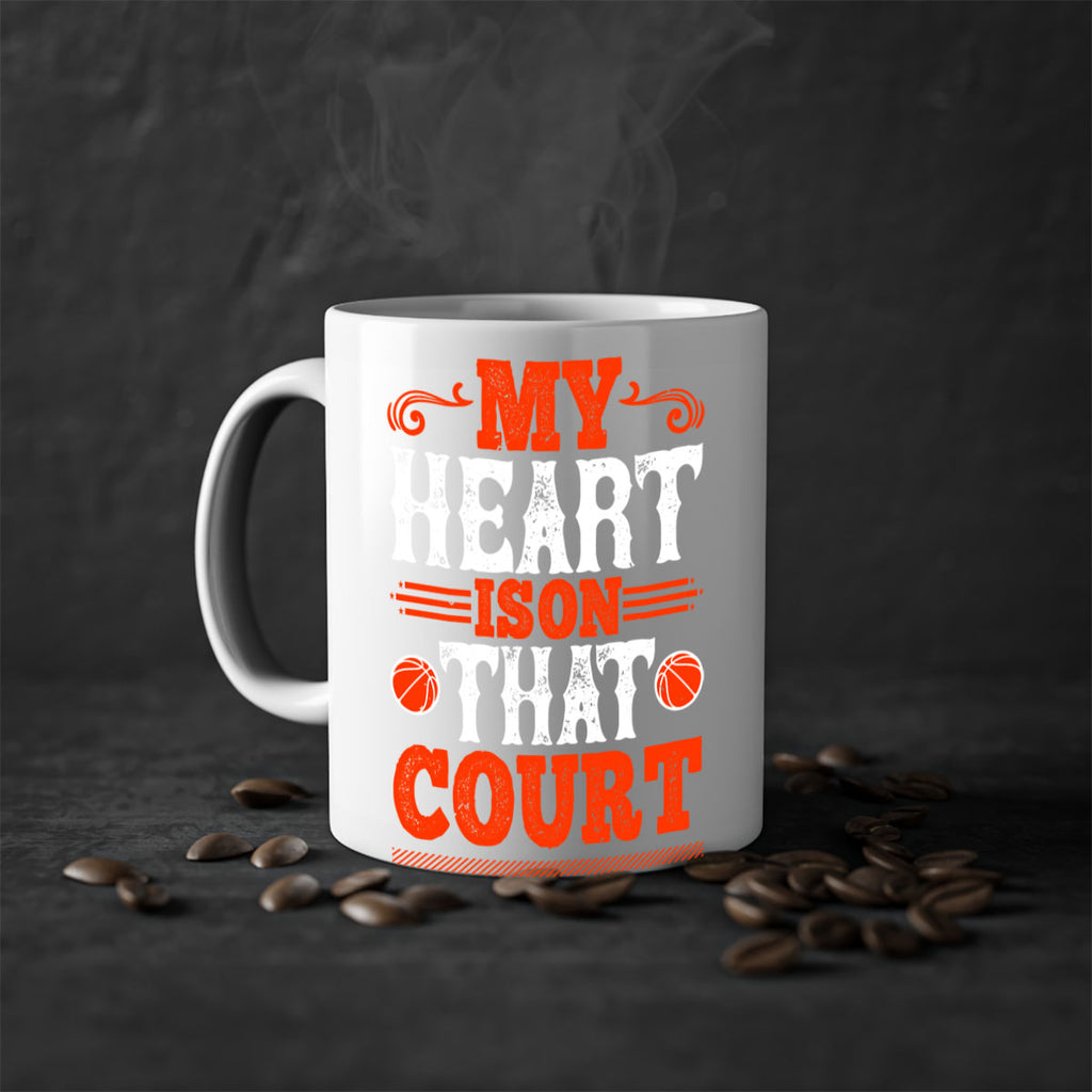 My heart is on that court 1836#- basketball-Mug / Coffee Cup