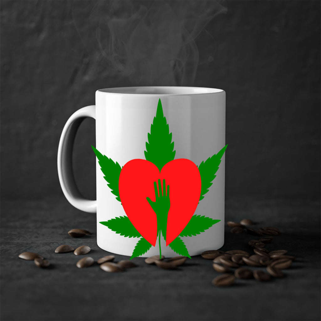 cannabis heart with hand 45#- marijuana-Mug / Coffee Cup