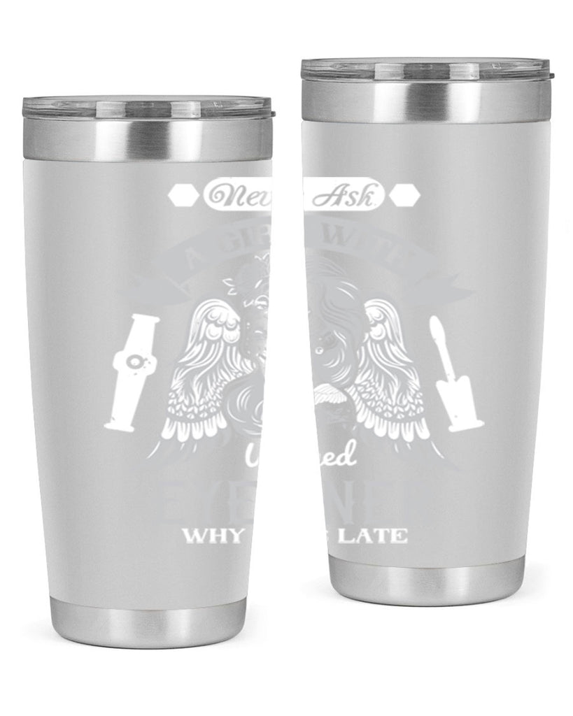 Never ask a girl with winged eyeliner why she’s late Style 189#- make up- Tumbler