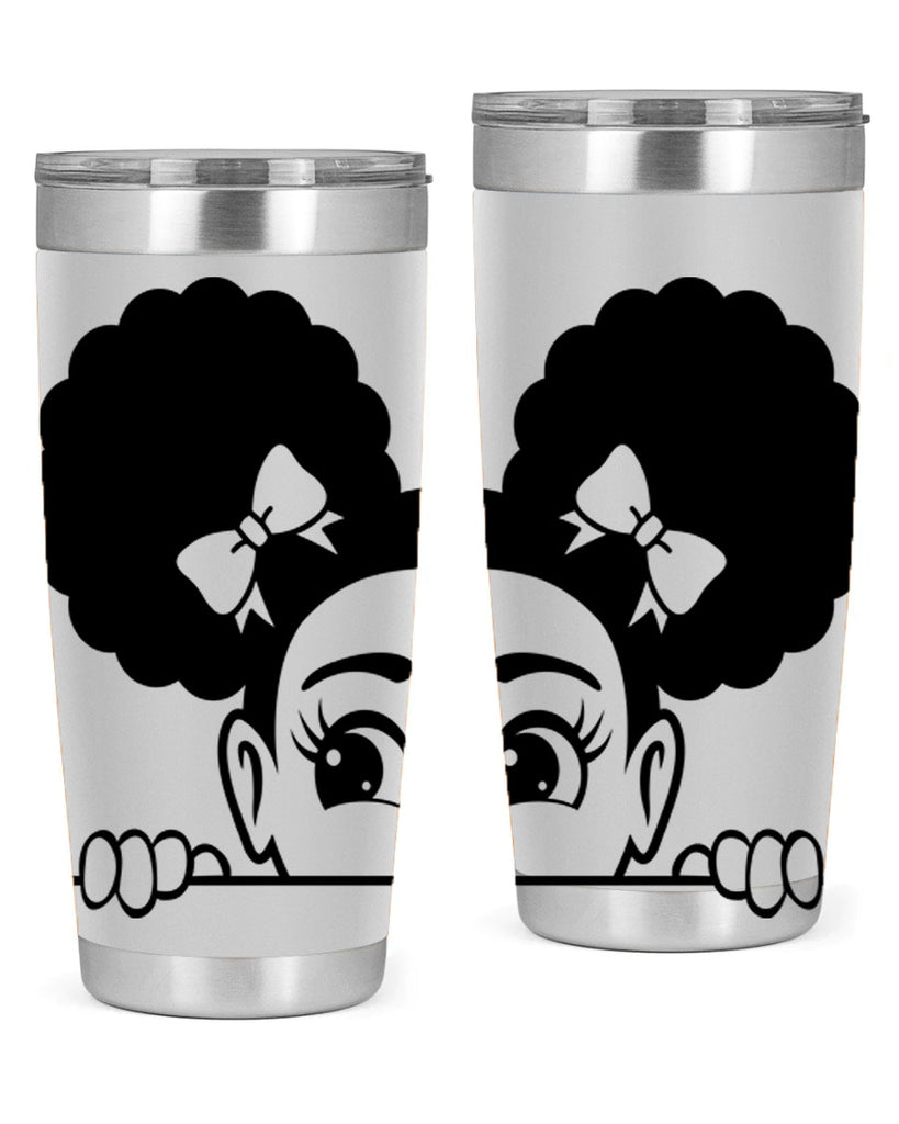 afro puffs girl peekaboo 81#- women-girls- Tumbler