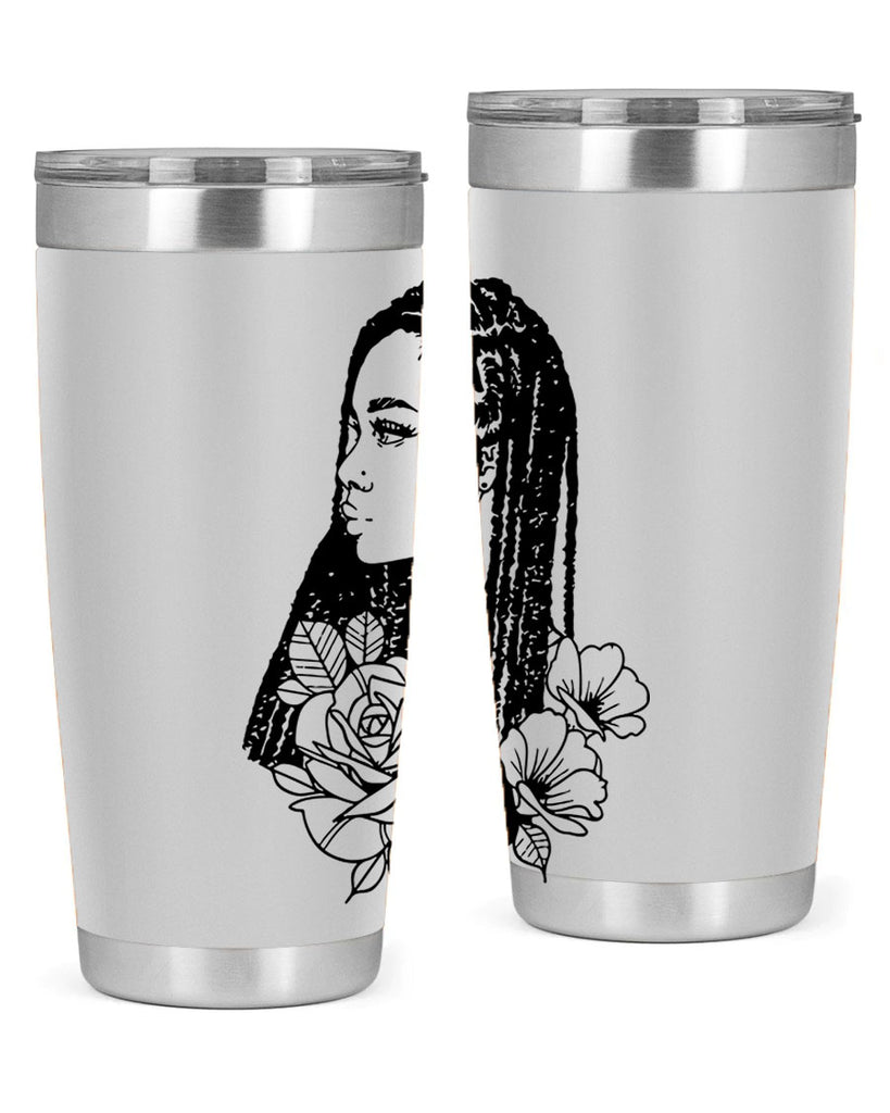 afro with flowers 70#- women-girls- Tumbler