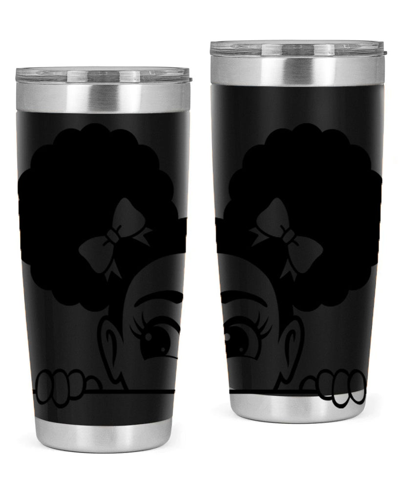 afro puffs girl peekaboo 80#- women-girls- Tumbler