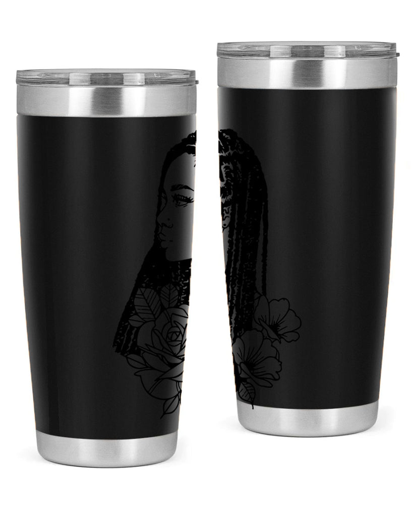 afro with flowers 70#- women-girls- Tumbler