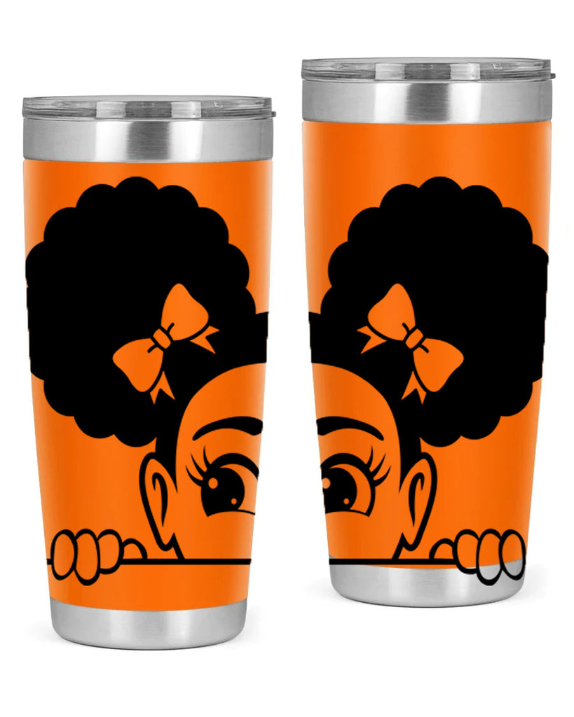 afro puffs girl peekaboo 81#- women-girls- Tumbler