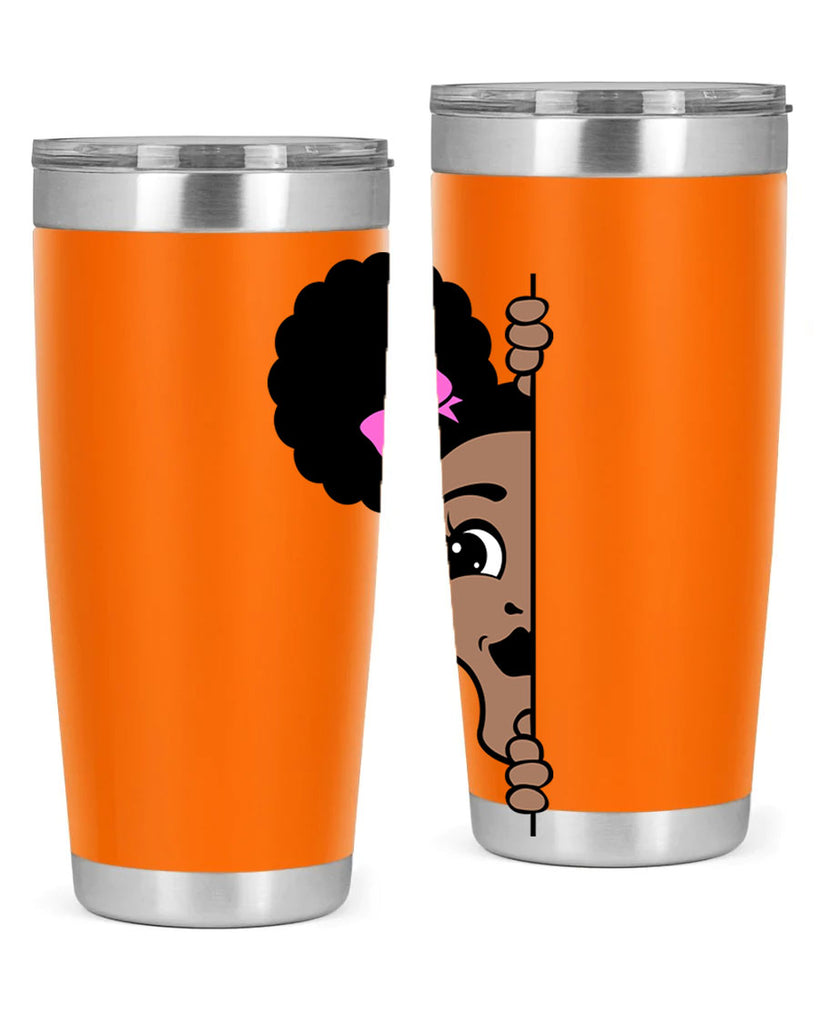afro puffs girl peekaboo 83#- women-girls- Tumbler