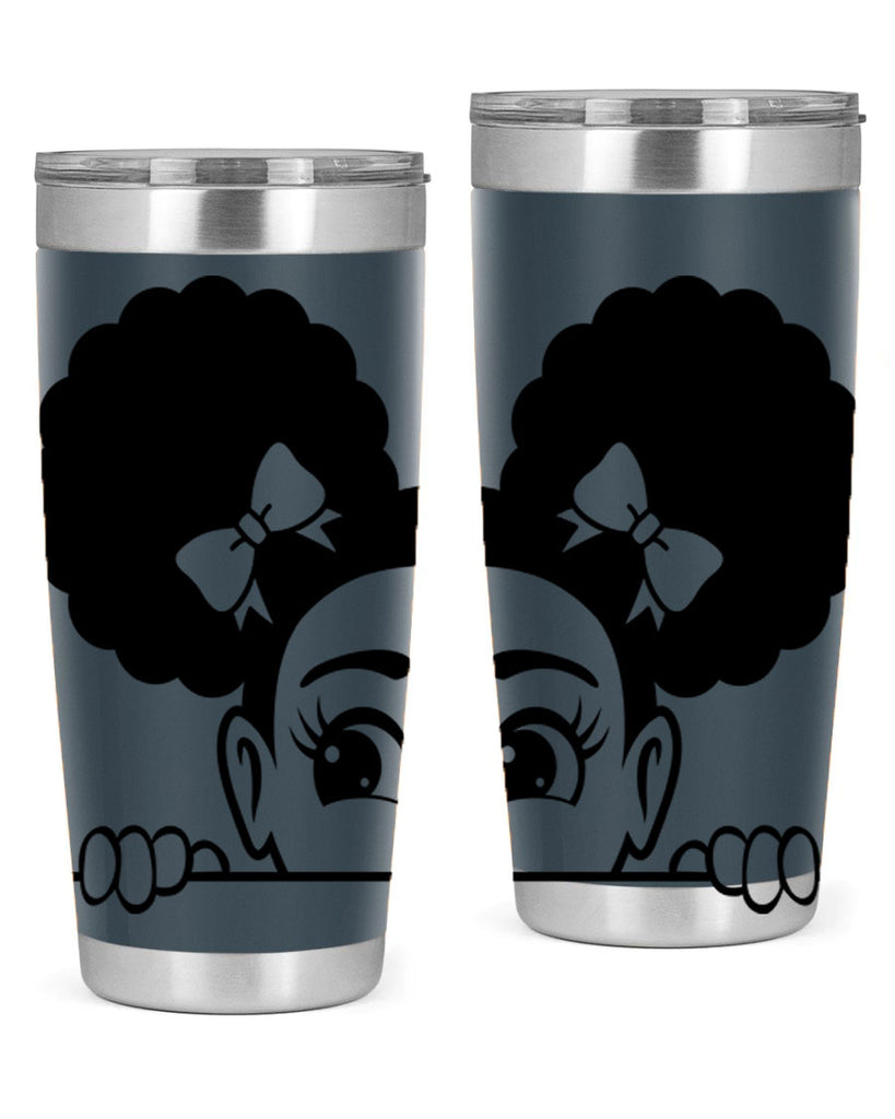 afro puffs girl peekaboo 81#- women-girls- Tumbler
