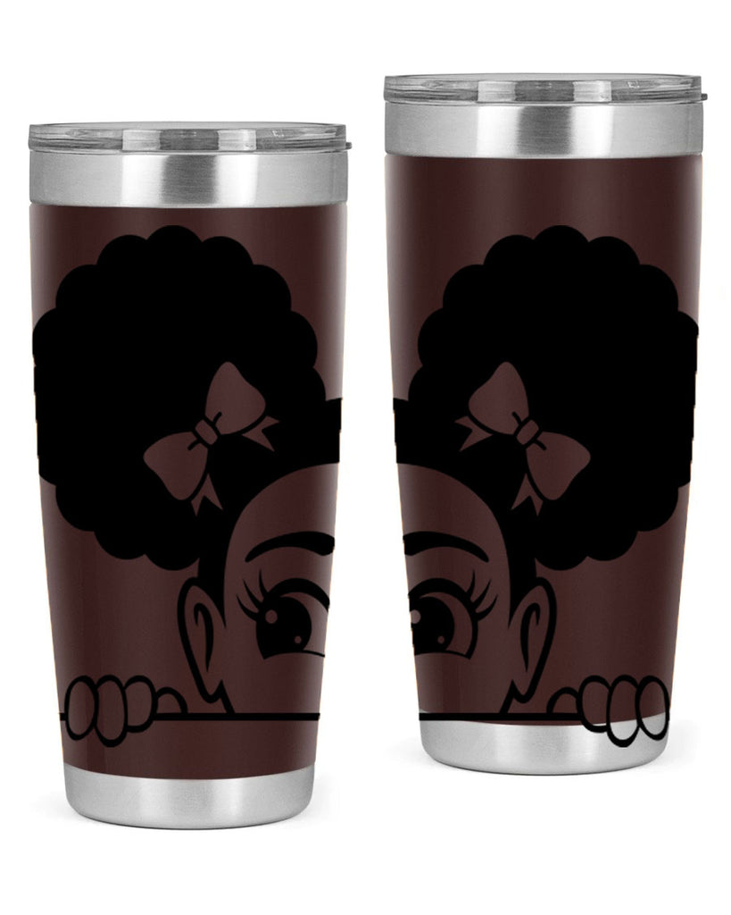 afro puffs girl peekaboo 81#- women-girls- Tumbler