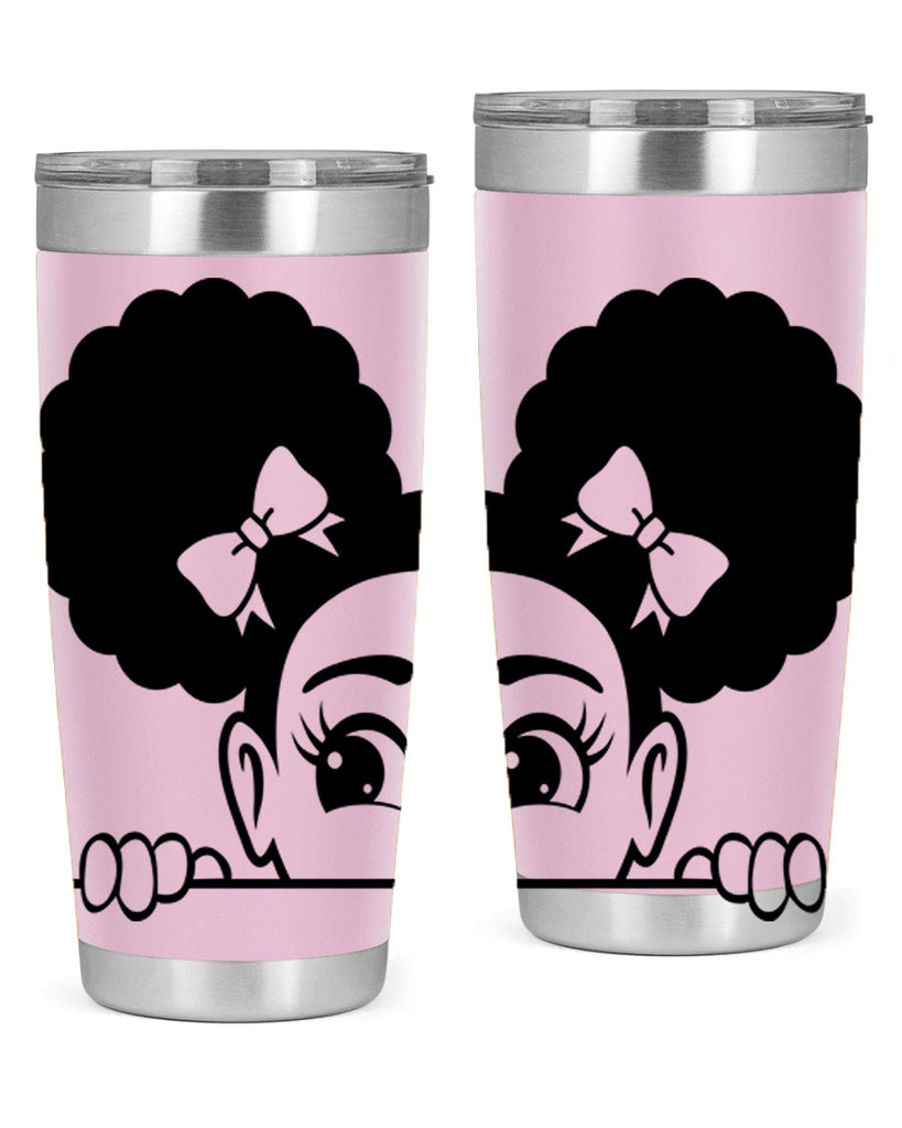 afro puffs girl peekaboo 81#- women-girls- Tumbler
