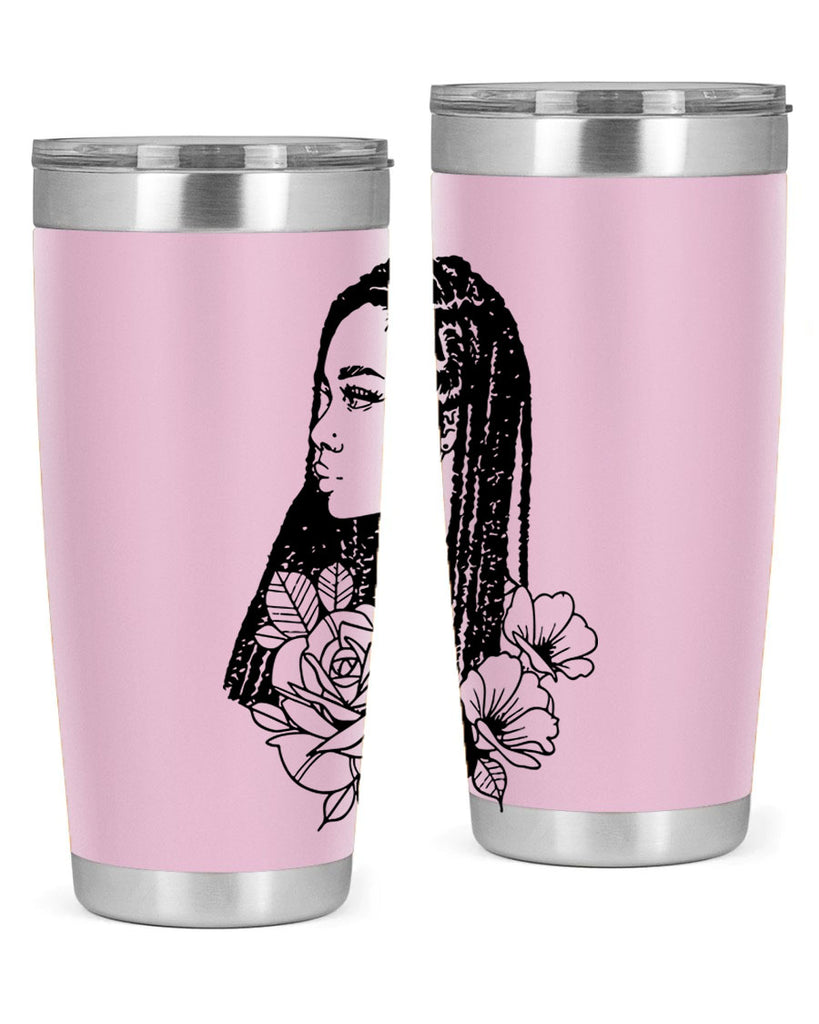 afro with flowers 70#- women-girls- Tumbler