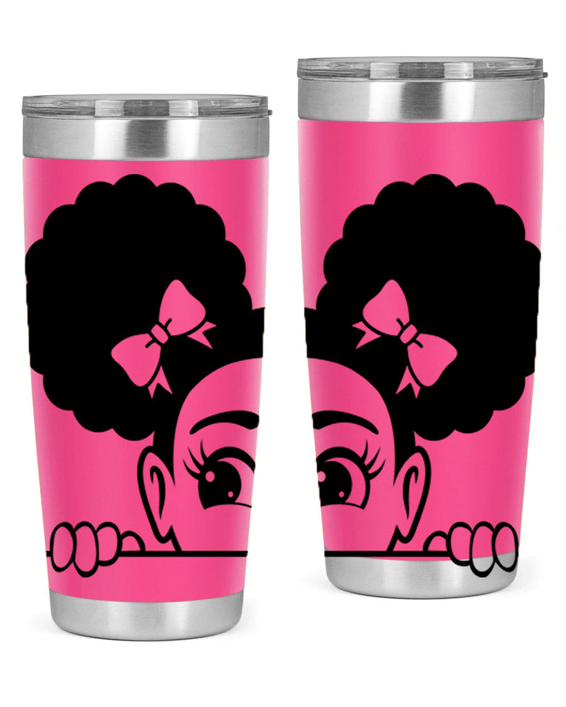 afro puffs girl peekaboo 80#- women-girls- Tumbler