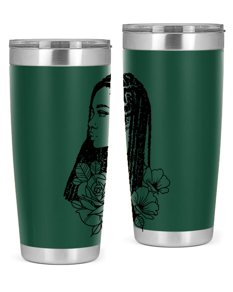 afro with flowers 70#- women-girls- Tumbler