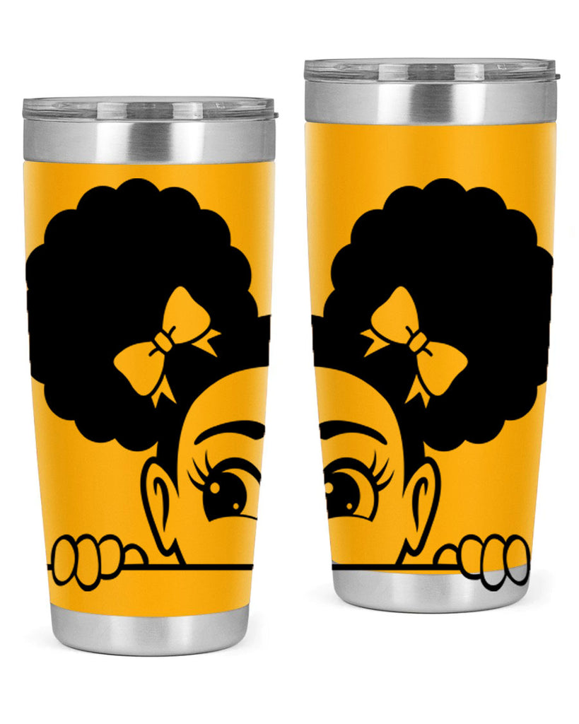 afro puffs girl peekaboo 80#- women-girls- Tumbler