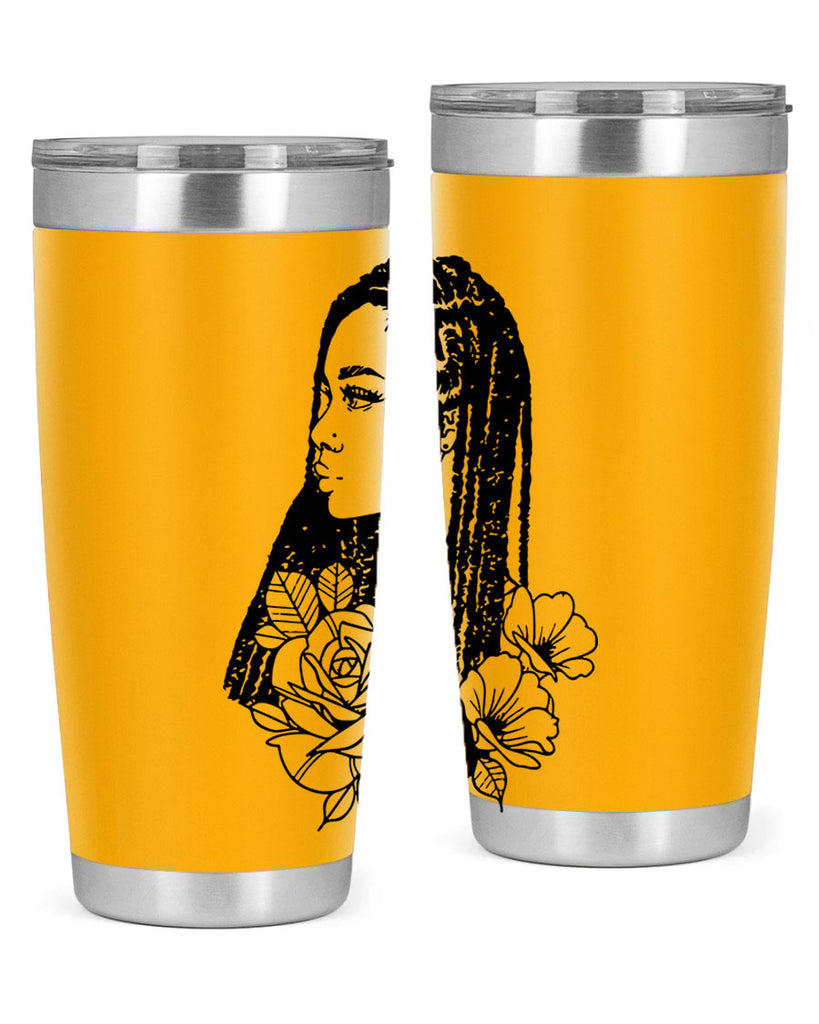 afro with flowers 70#- women-girls- Tumbler