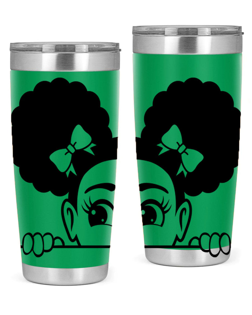 afro puffs girl peekaboo 80#- women-girls- Tumbler