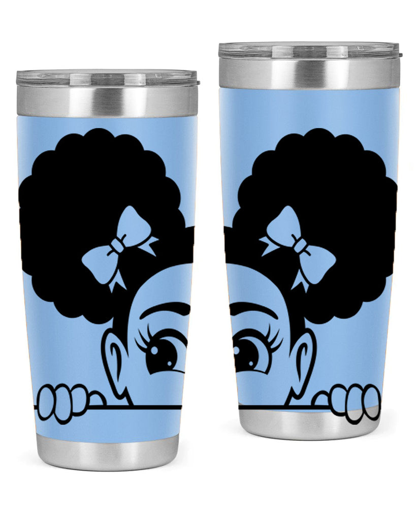 afro puffs girl peekaboo 81#- women-girls- Tumbler