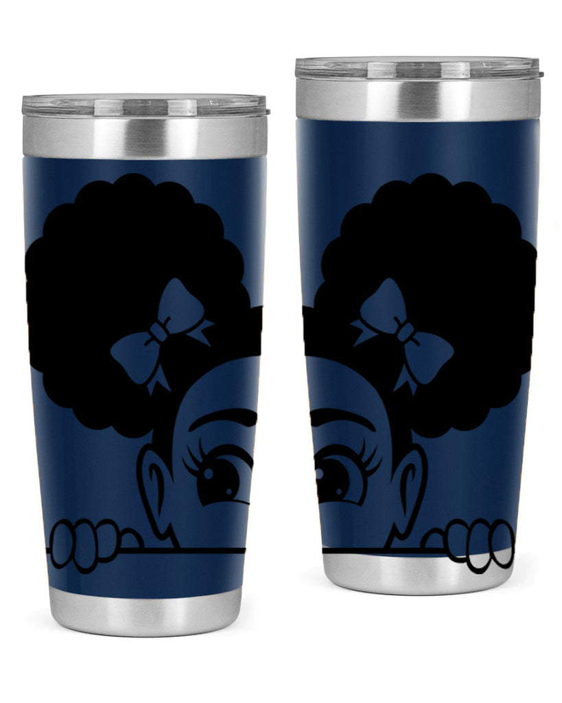 afro puffs girl peekaboo 81#- women-girls- Tumbler