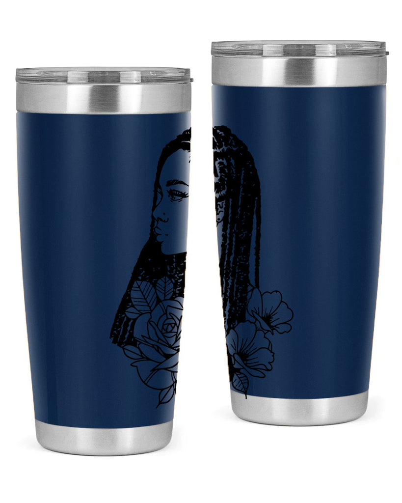 afro with flowers 70#- women-girls- Tumbler