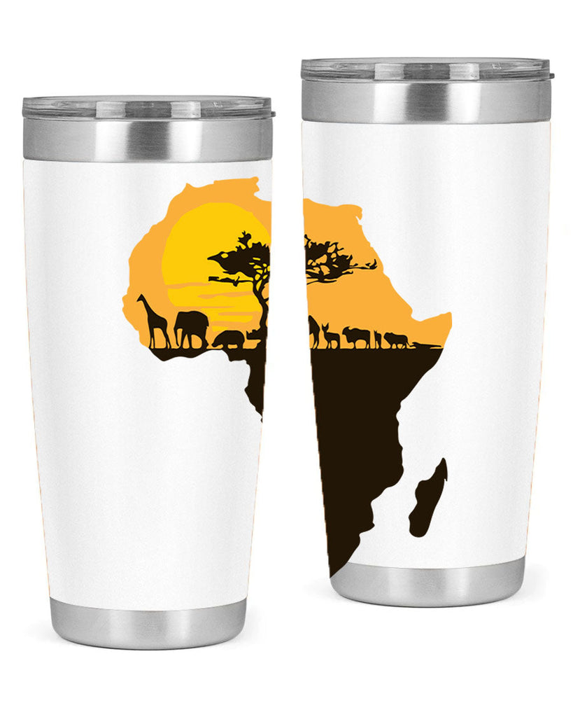 africa with animals- black words phrases- Cotton Tank