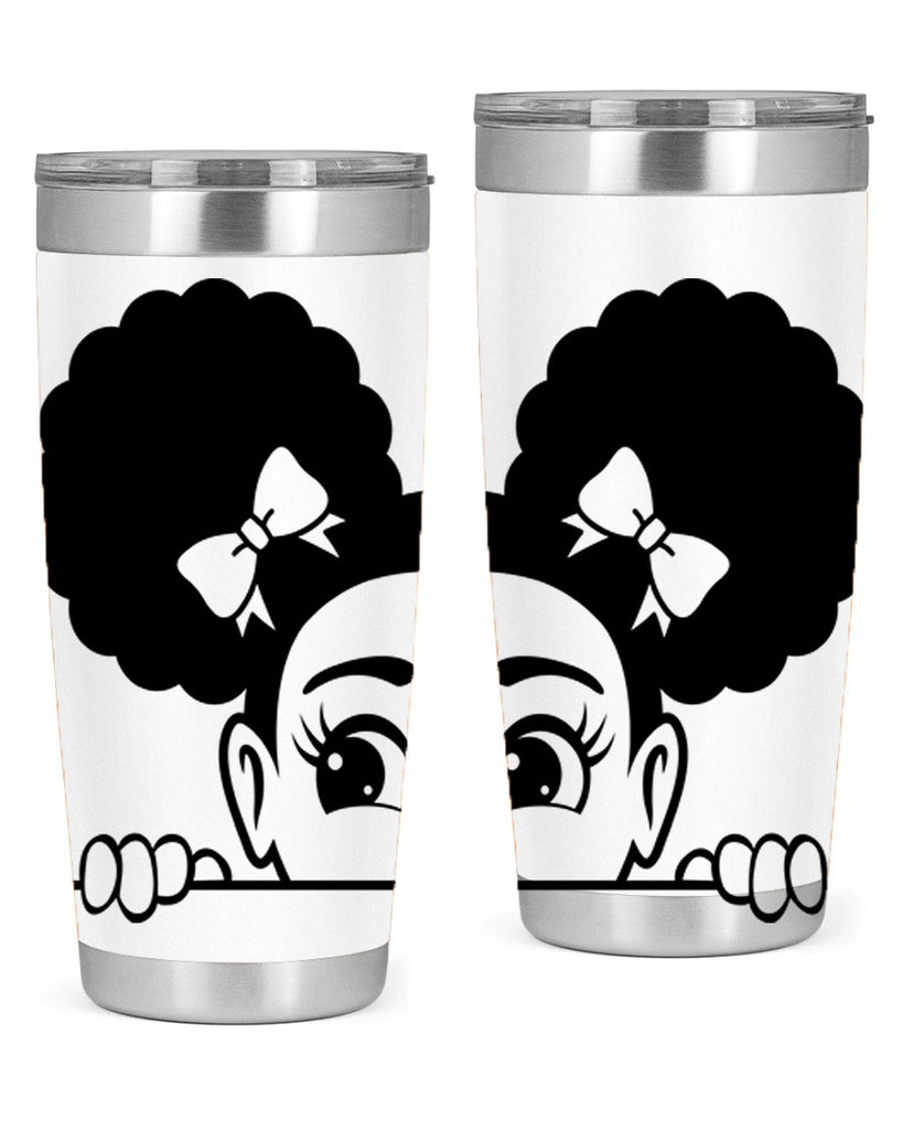 afro puffs girl peekaboo 80#- women-girls- Tumbler