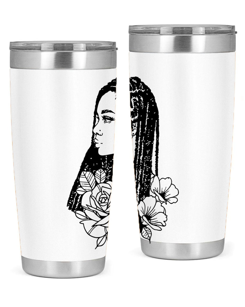 afro with flowers 70#- women-girls- Tumbler