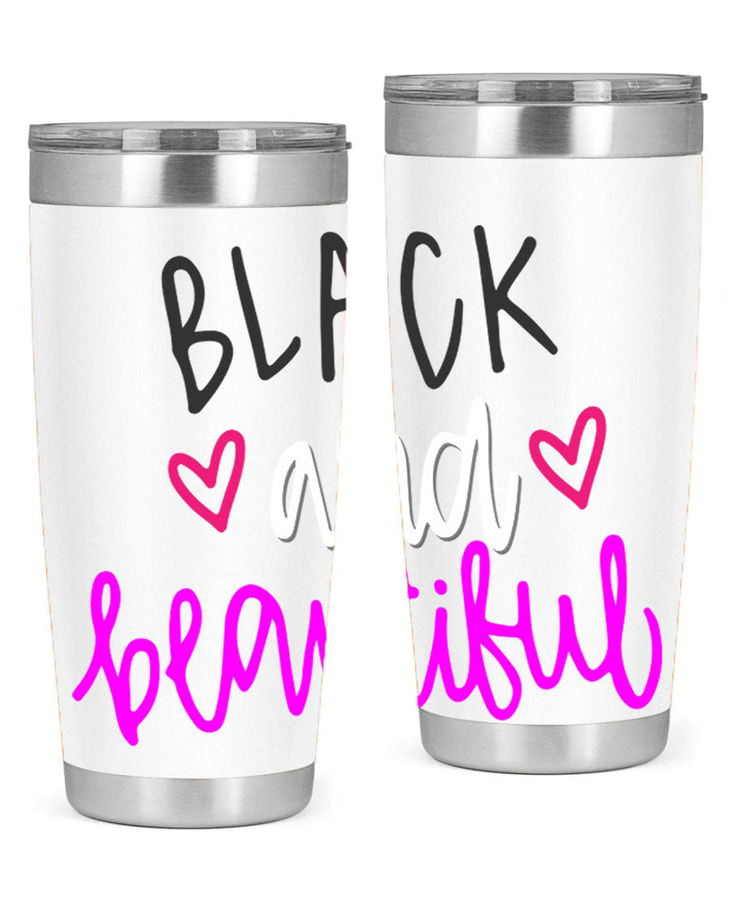 black and beautiful color 252#- black words phrases- Cotton Tank