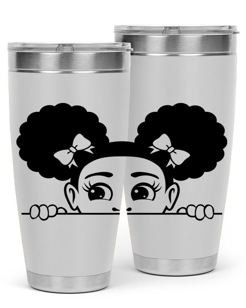 afro puffs girl peekaboo 81#- women-girls- Tumbler