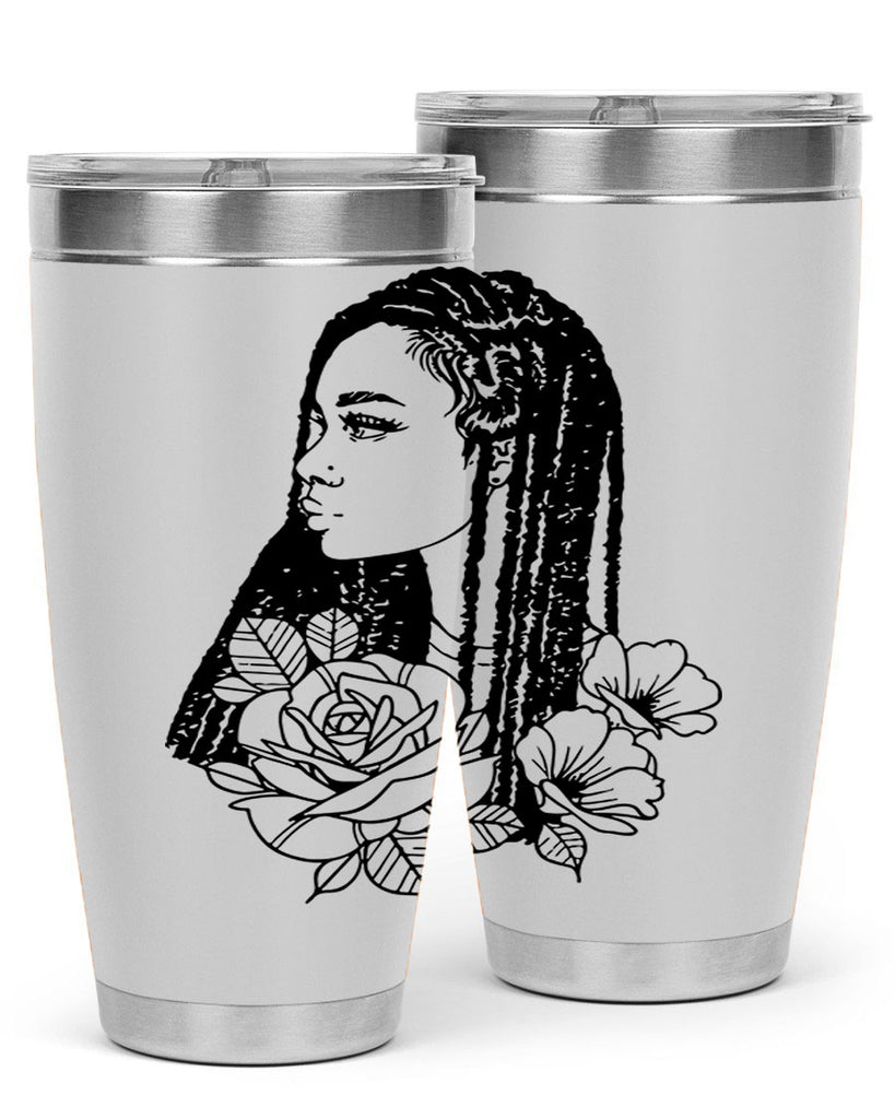 afro with flowers 70#- women-girls- Tumbler