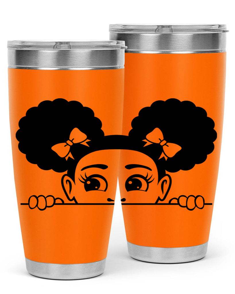 afro puffs girl peekaboo 81#- women-girls- Tumbler