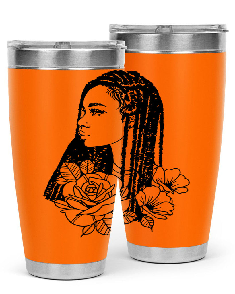 afro with flowers 70#- women-girls- Tumbler