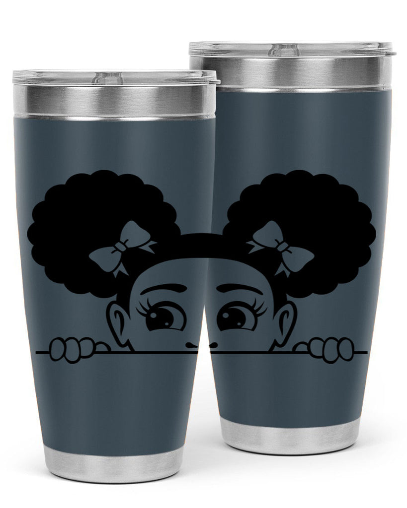 afro puffs girl peekaboo 81#- women-girls- Tumbler