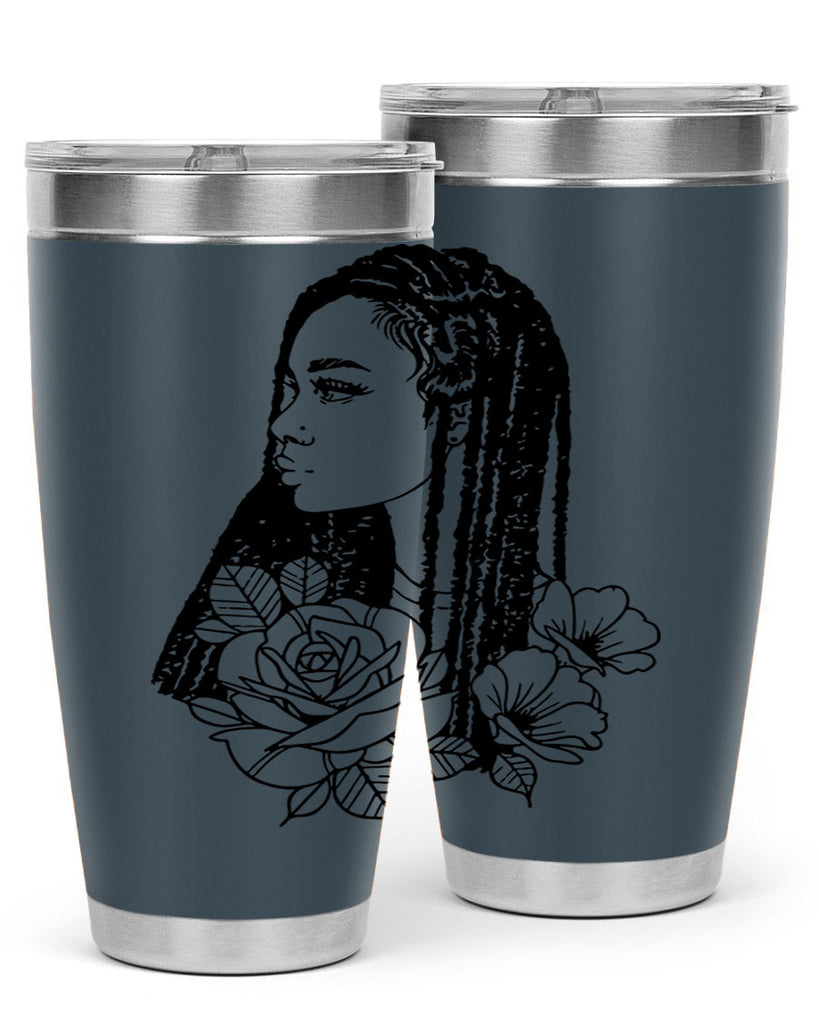 afro with flowers 70#- women-girls- Tumbler