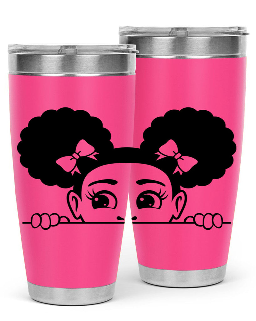 afro puffs girl peekaboo 81#- women-girls- Tumbler