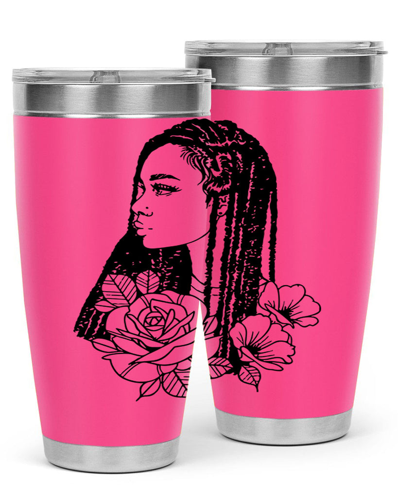 afro with flowers 70#- women-girls- Tumbler