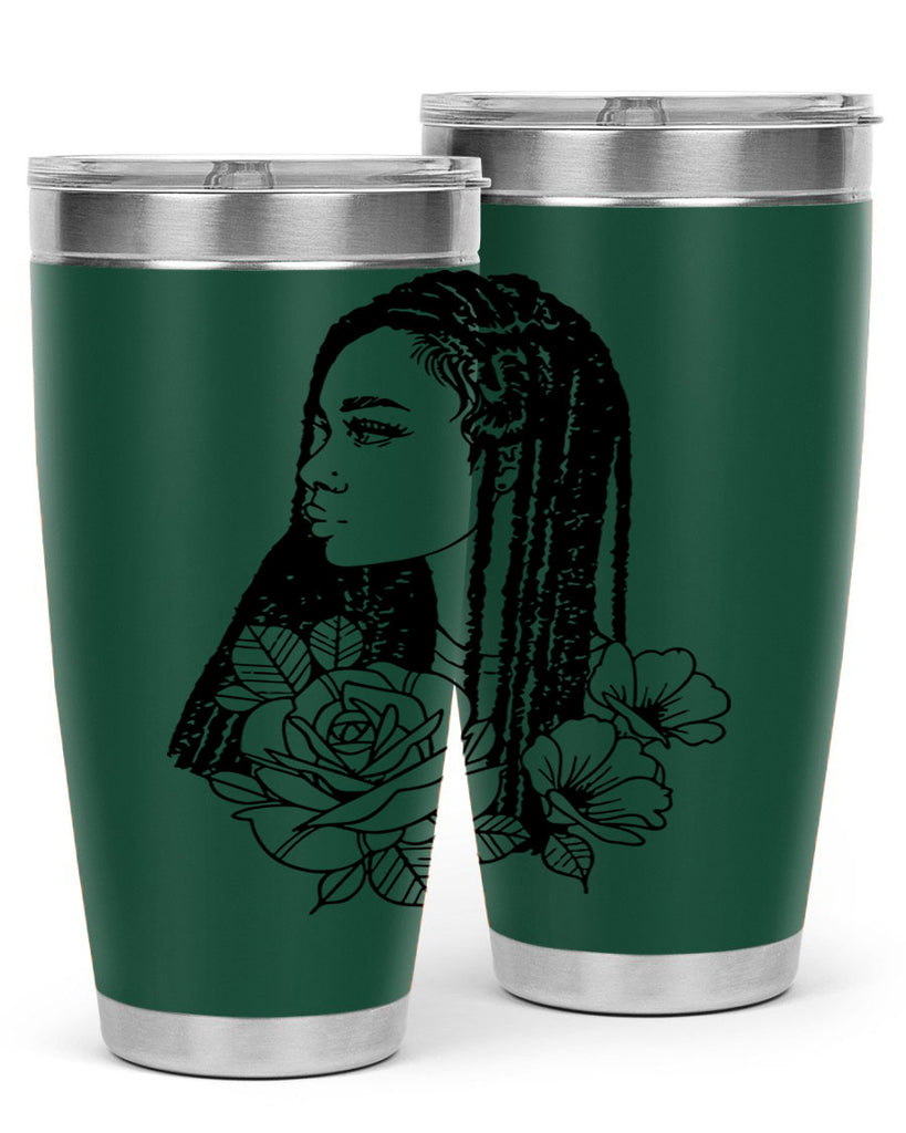 afro with flowers 70#- women-girls- Tumbler