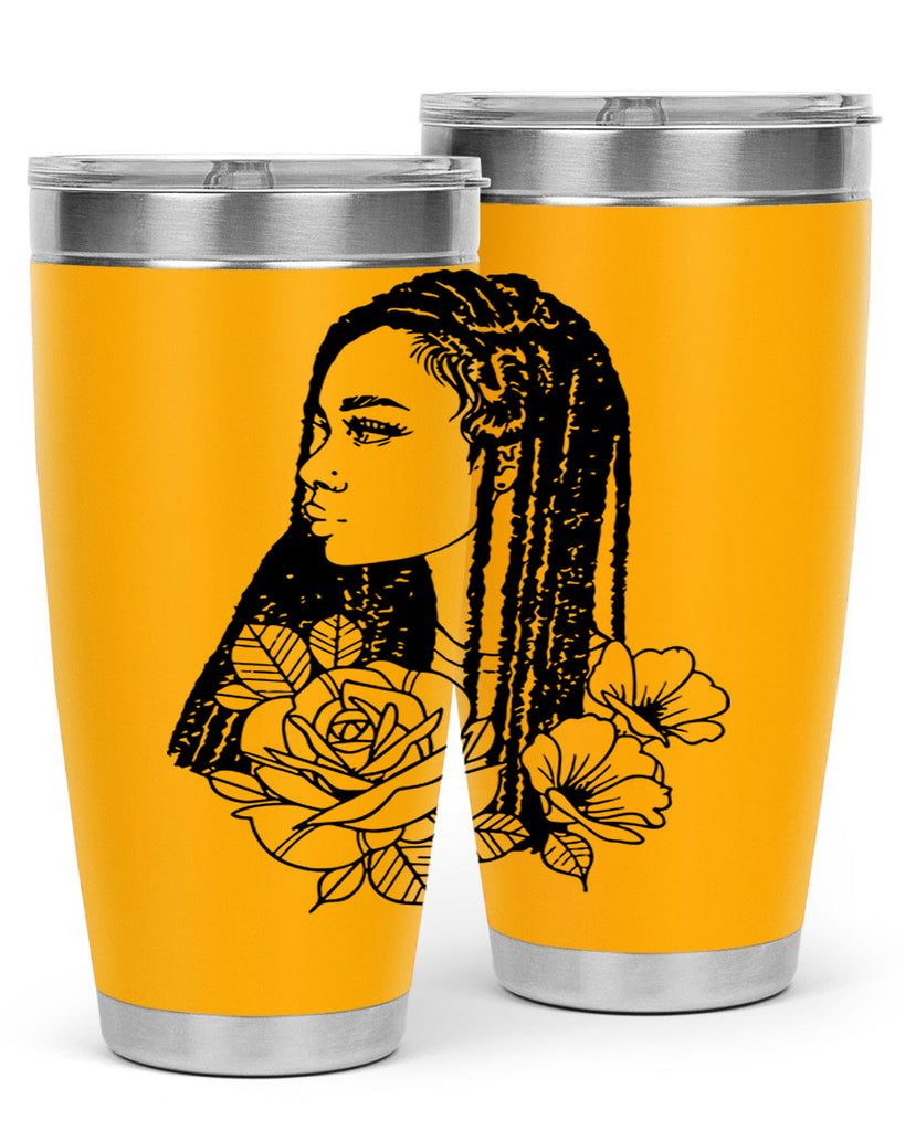 afro with flowers 70#- women-girls- Tumbler