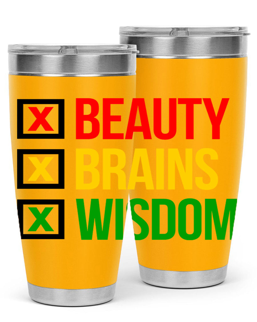 beauty brains wisdom 262#- black words phrases- Cotton Tank