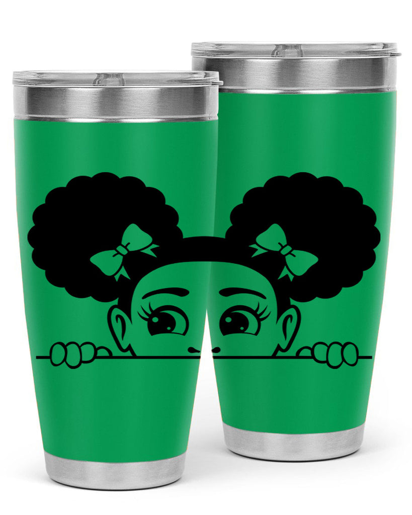 afro puffs girl peekaboo 81#- women-girls- Tumbler