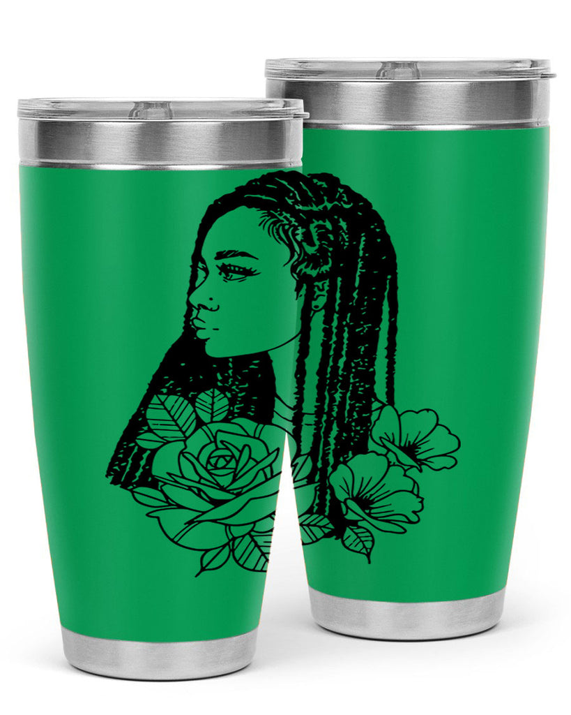 afro with flowers 70#- women-girls- Tumbler