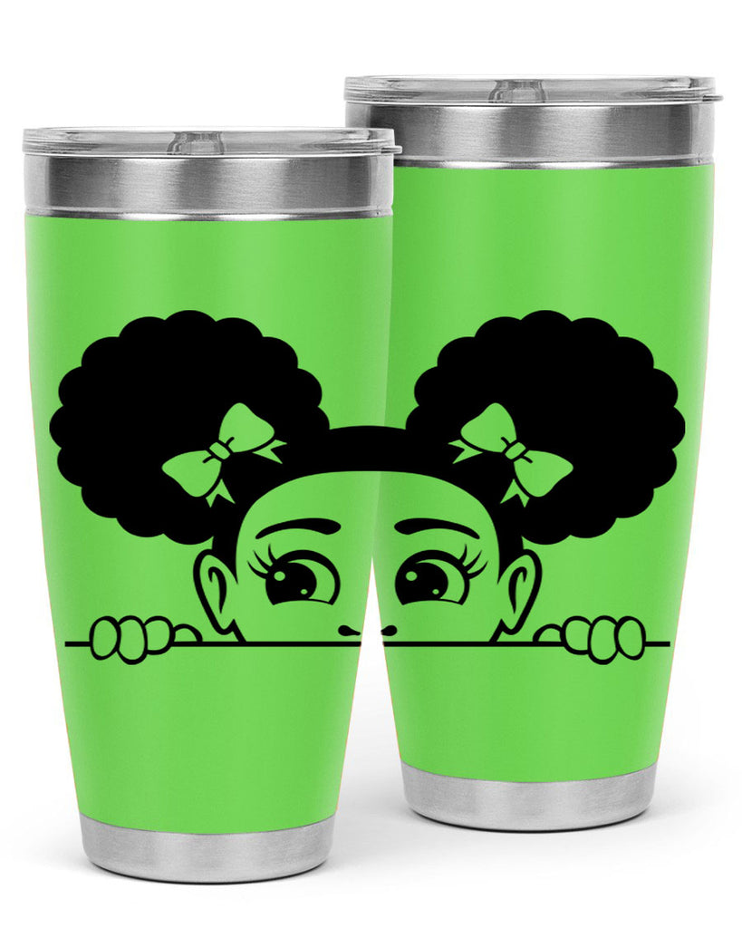 afro puffs girl peekaboo 81#- women-girls- Tumbler