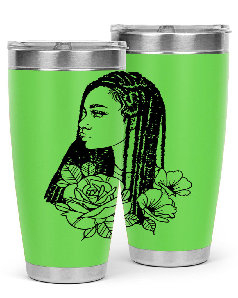 afro with flowers 70#- women-girls- Tumbler