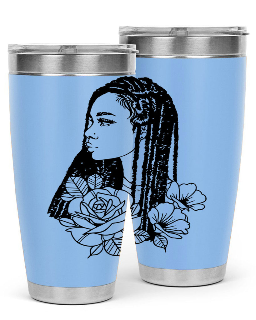 afro with flowers 70#- women-girls- Tumbler