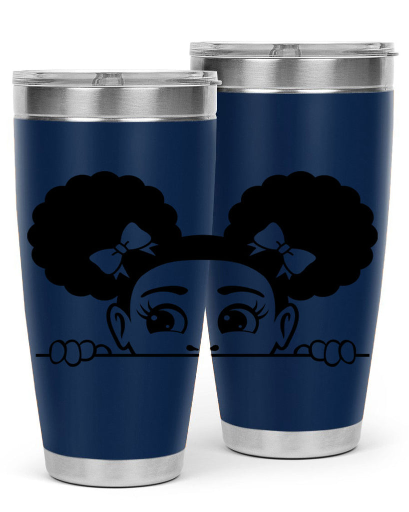 afro puffs girl peekaboo 80#- women-girls- Tumbler