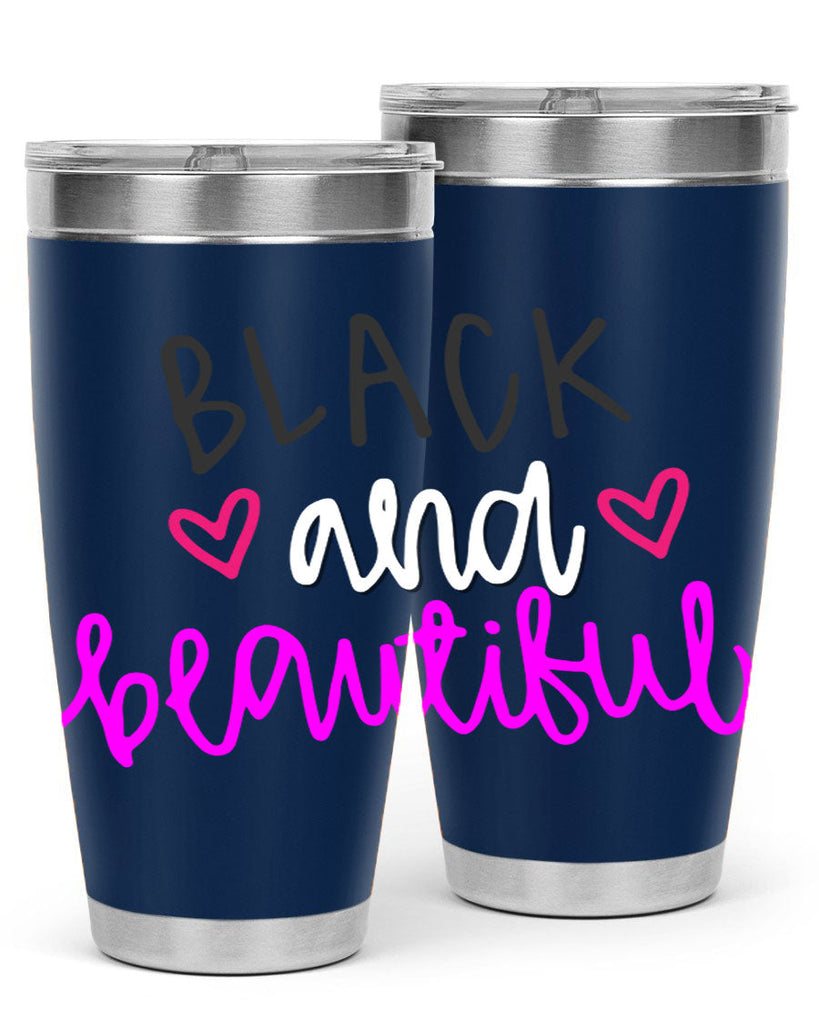 black and beautiful color 252#- black words phrases- Cotton Tank