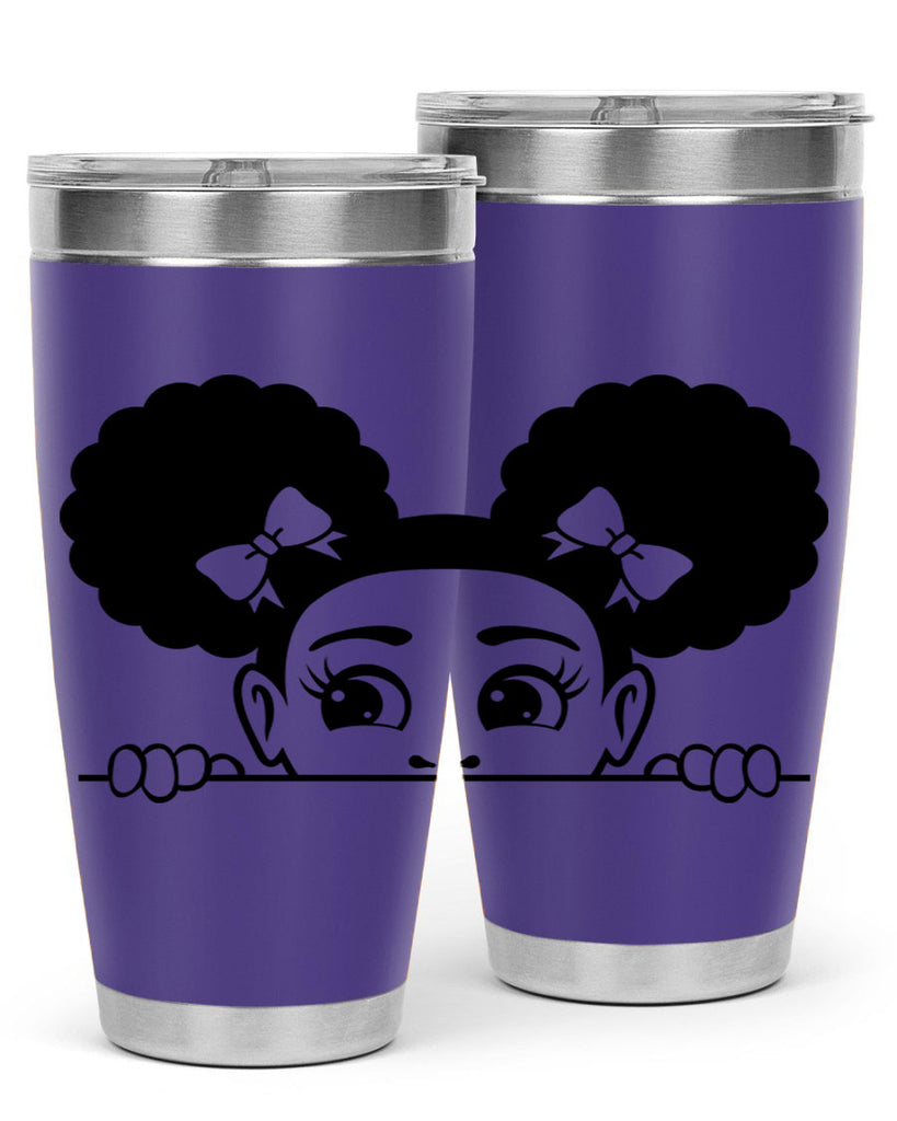 afro puffs girl peekaboo 80#- women-girls- Tumbler