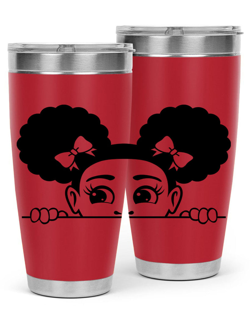 afro puffs girl peekaboo 81#- women-girls- Tumbler