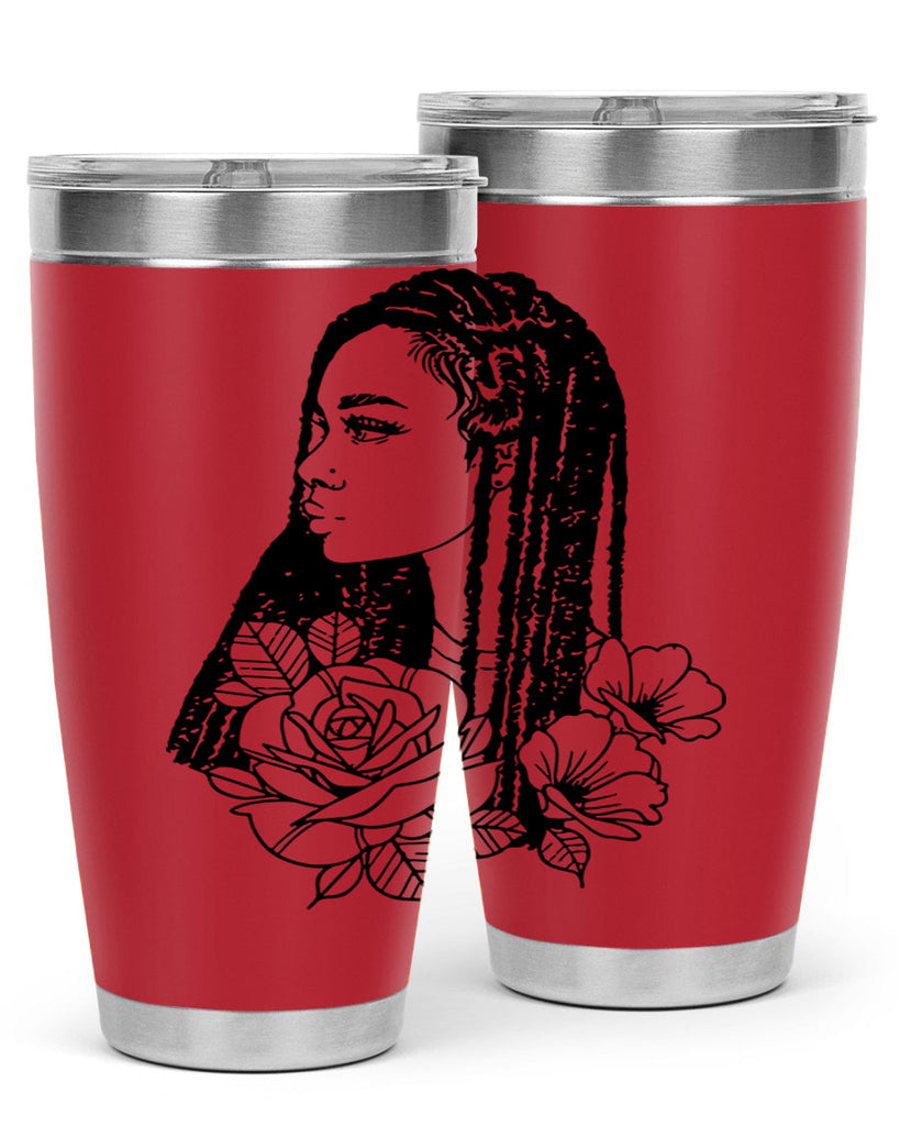afro with flowers 70#- women-girls- Tumbler