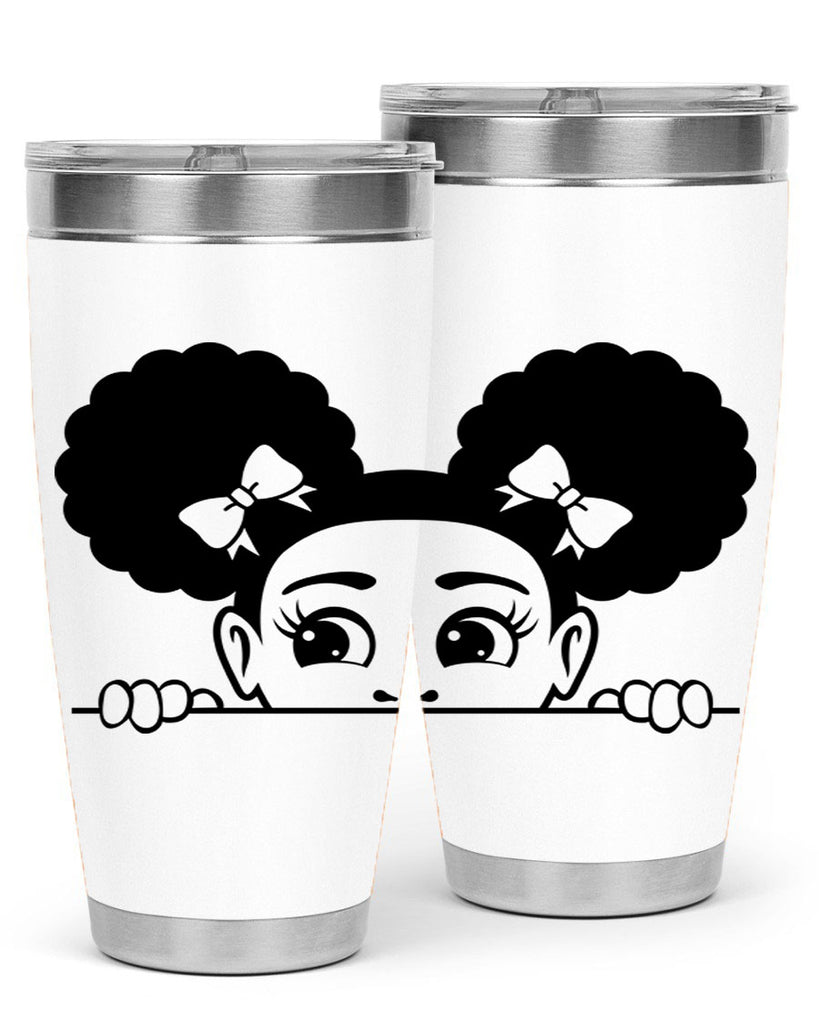 afro puffs girl peekaboo 81#- women-girls- Tumbler