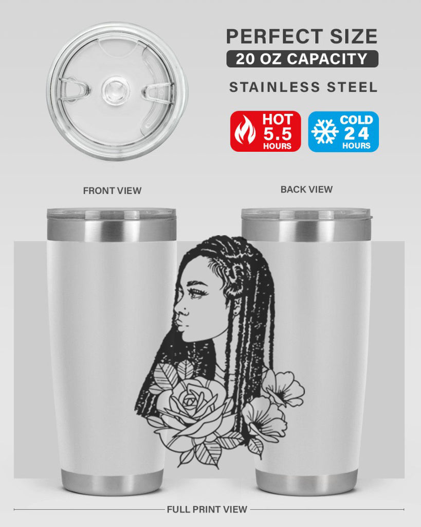 afro with flowers 70#- women-girls- Tumbler