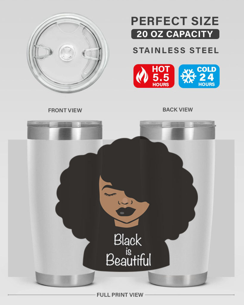 black is beautiful 12#- women-girls- Tumbler