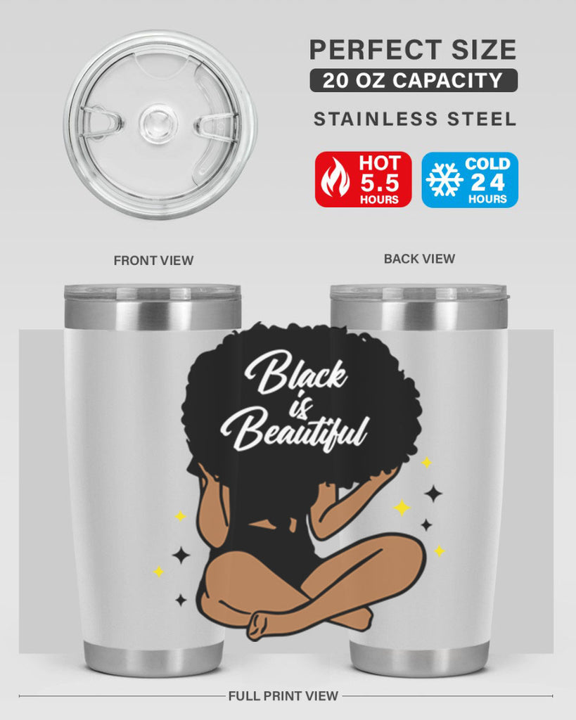 black is beautiful 14#- women-girls- Tumbler